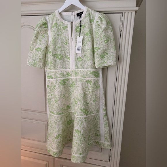 ME+EM Dresses & Skirts - Cotton Jacquard Gardenia Print Fit and Flare Dress